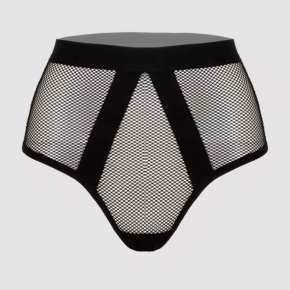 Lovehoney Black High-Waisted Fishnet Thong - Picture 1 of 6